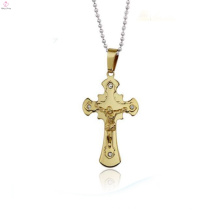 Material principal de la joyería de oro Joyería pendiente de la cruz de Jesús del oro 24k